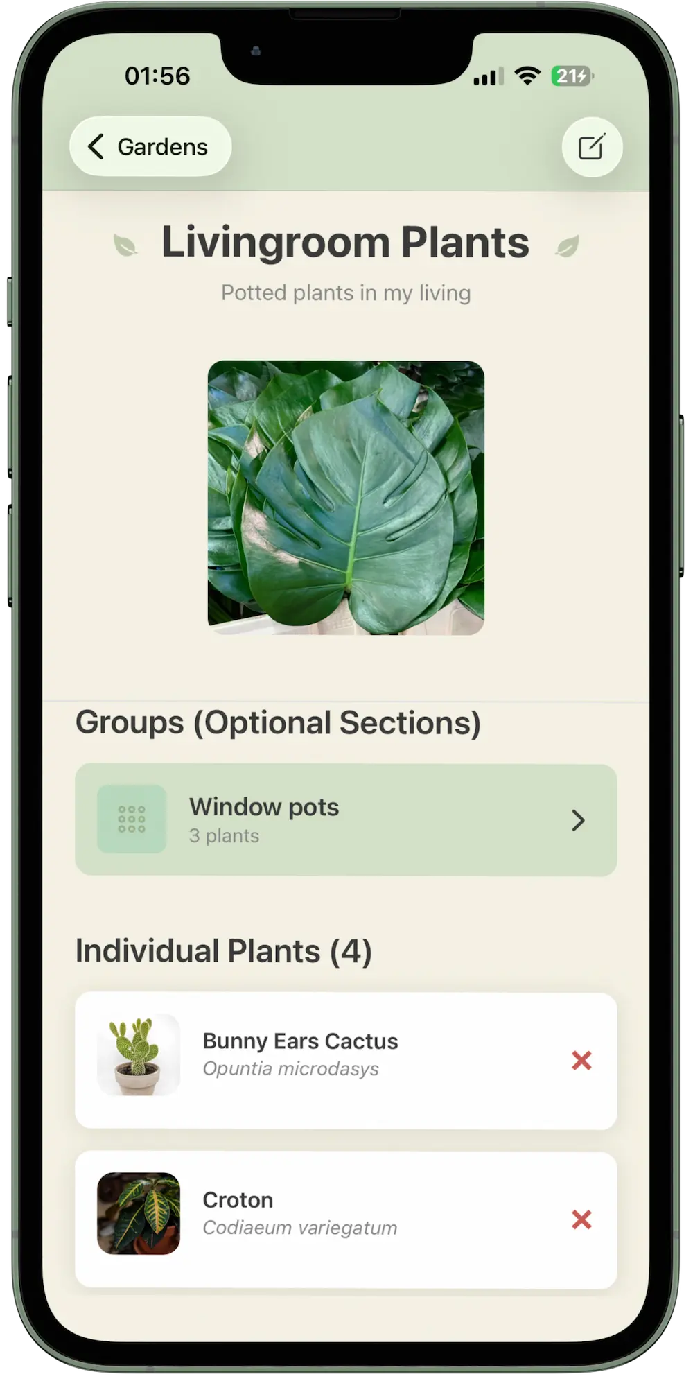 Gardener app screenshot